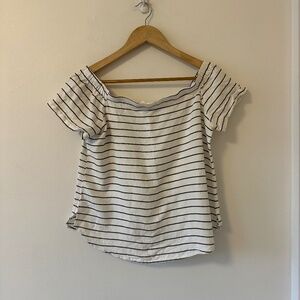 Melissa Nepton Off The Should Striped T-Shirt | Size Small